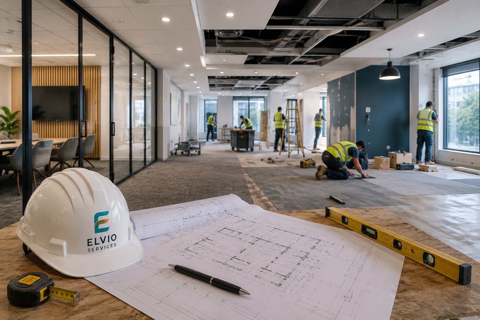 Commercial office refurbishment project being coordinated by Elvio Services